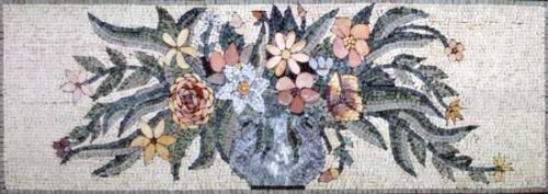 Mosaic Flower - Mosaic art flowers by marblepk.com mpk fl 406 600x212