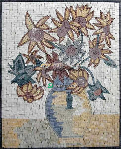 Mosaic Flower - Mosaic art flowers by marblepk.com mpk fl 411 488x600
