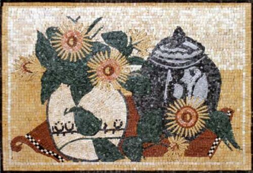 Mosaic Flower - Mosaic art flowers by marblepk.com mpk fl 455 600x411