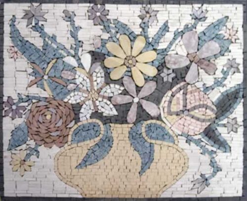 Mosaic Flower - Mosaic art flowers by marblepk.com mpk fl 456 600x488