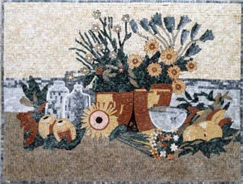 Mosaic Flower - Mosaic art flowers by marblepk.com mpk fl 457 600x454