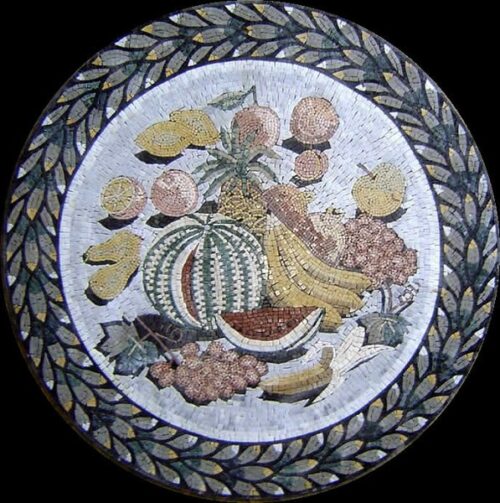 Marble Mosaic Medallion - Mosaic art medallion by marblepk.com mpk m 326 597x600