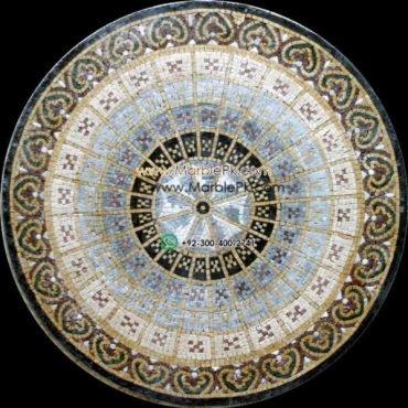 Marble Mosaic Medallion - Mosaic art medallion by marblepk.com mpk m 340 599x600
