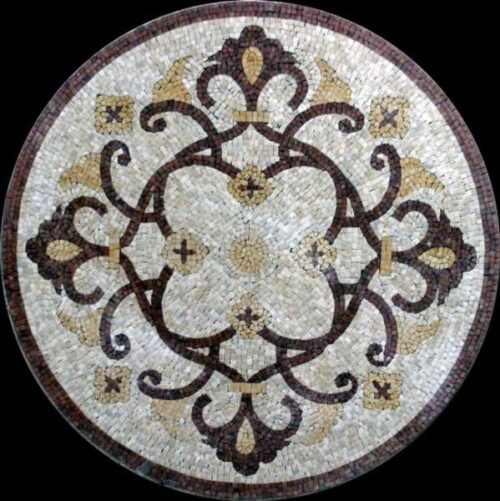 Marble Mosaic Medallion - Mosaic art medallion by marblepk.com mpk m 343 599x600