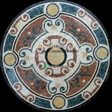 Marble Mosaic Medallion - Mosaic art medallion by marblepk.com mpk m 346 596x600