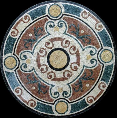 Marble Mosaic Medallion - Mosaic art medallion by marblepk.com mpk m 346 596x600