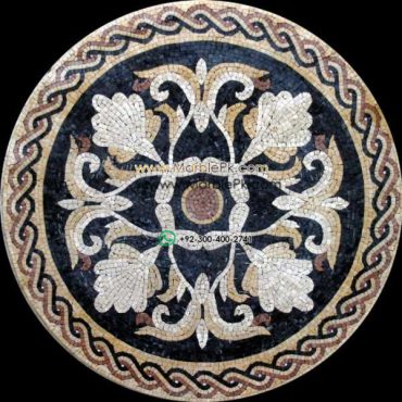 Marble Mosaic Medallion - Mosaic art medallion by marblepk.com mpk m 348 601x600