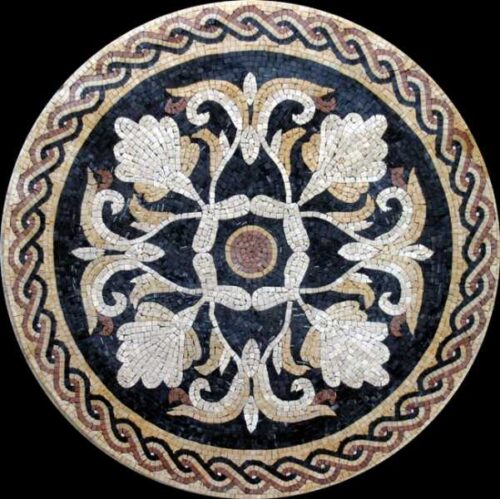 Marble Mosaic Medallion - Mosaic art medallion by marblepk.com mpk m 348 601x600