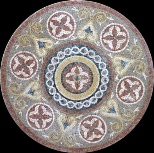 Marble Mosaic Medallion - Mosaic art medallion by marblepk.com mpk m 350 603x600
