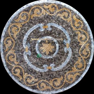 Marble Mosaic Medallion - Mosaic art medallion by marblepk.com mpk m 353 596x600