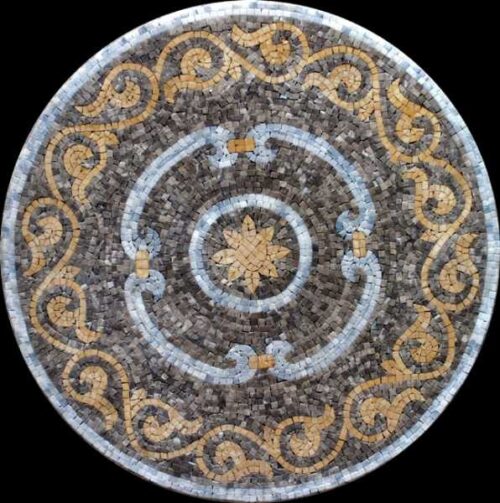 Marble Mosaic Medallion - Mosaic art medallion by marblepk.com mpk m 353 596x600