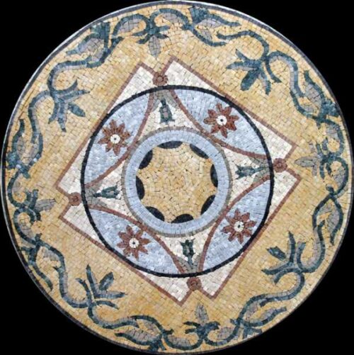 Marble Mosaic Medallion - Mosaic art medallion by marblepk.com mpk m 357 599x600