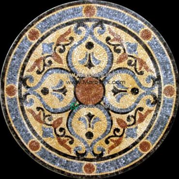 Marble Mosaic Medallion - Mosaic art medallion by marblepk.com mpk m 361 603x600