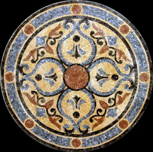 Marble Mosaic Medallion - Mosaic art medallion by marblepk.com mpk m 361 603x600