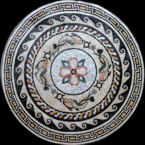 Marble Mosaic Medallion - Mosaic art medallion by marblepk.com mpk m 367 600x600