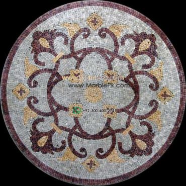 Marble Mosaic Medallion - Mosaic art medallion by marblepk.com mpk m 371 600x600