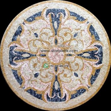 Marble Mosaic Medallion - Mosaic art medallion by marblepk.com mpk m 372 606x600