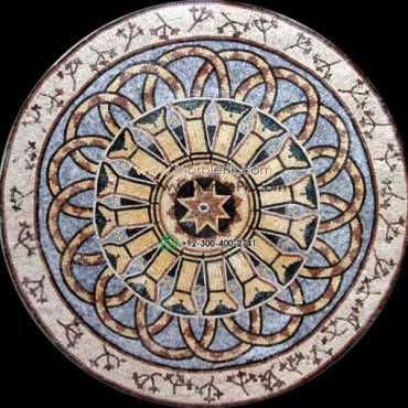 Marble Mosaic Medallion - Mosaic art medallion by marblepk.com mpk m 374 609x600