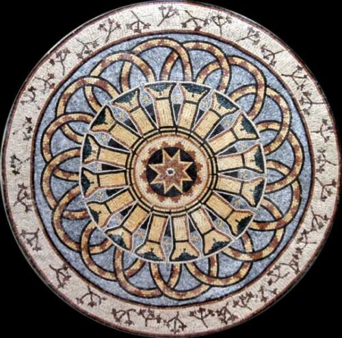Marble Mosaic Medallion - Mosaic art medallion by marblepk.com mpk m 374 609x600