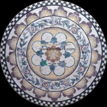 Marble Mosaic Medallion - Mosaic art medallion by marblepk.com mpk m 376 600x600