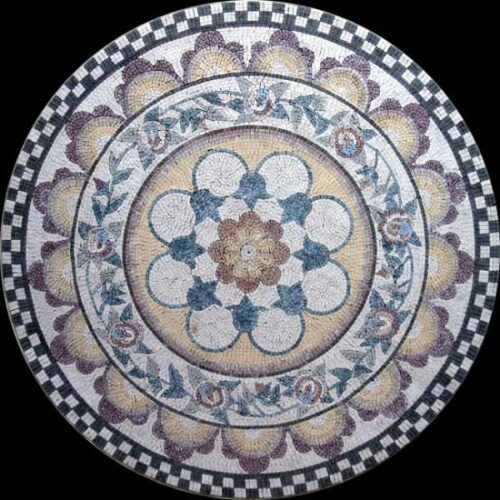 Marble Mosaic Medallion - Mosaic art medallion by marblepk.com mpk m 376 600x600