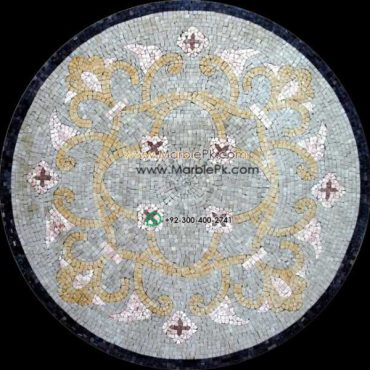 Marble Mosaic Medallion - Mosaic art medallion by marblepk.com mpk m 382 603x600