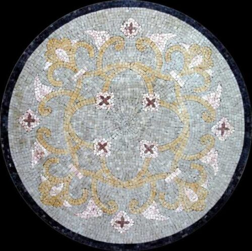 Marble Mosaic Medallion - Mosaic art medallion by marblepk.com mpk m 382 603x600
