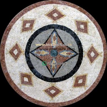 Marble Mosaic Medallion - Mosaic art medallion by marblepk.com mpk m 383 603x600