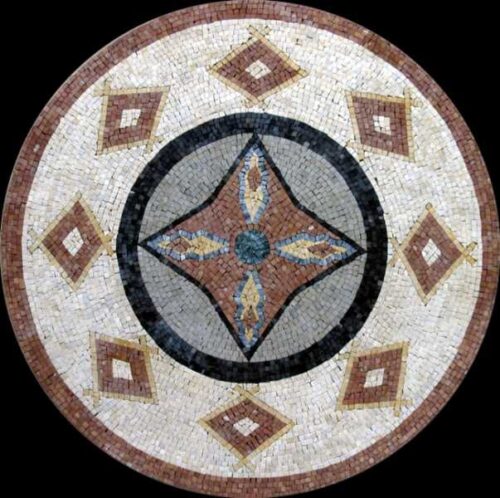 Marble Mosaic Medallion - Mosaic art medallion by marblepk.com mpk m 383 603x600
