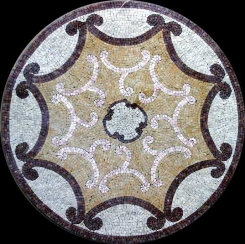 Marble Mosaic Medallion - Mosaic art medallion by marblepk.com mpk m 384 603x600