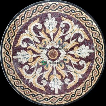 Marble Mosaic Medallion - Mosaic art medallion by marblepk.com mpk m 387 597x600