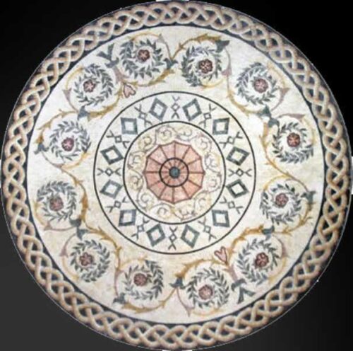 Marble Mosaic Medallion - Mosaic art medallion by marblepk.com mpk m 389 605x600