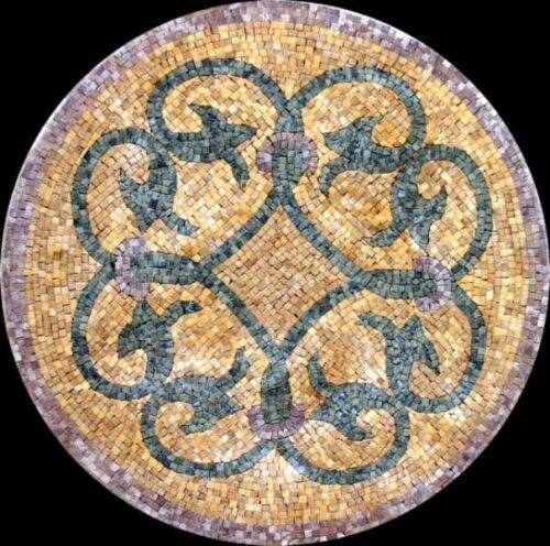 Marble Mosaic Medallion - Mosaic art medallion by marblepk.com mpk m 391 605x600