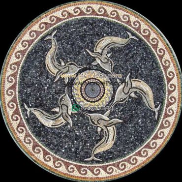 Marble Mosaic Medallion - Mosaic art medallion by marblepk.com mpk m 393 607x600