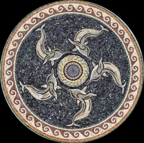 Marble Mosaic Medallion - Mosaic art medallion by marblepk.com mpk m 393 607x600