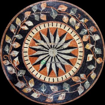 Marble Mosaic Medallion - Mosaic art medallion by marblepk.com mpk m 396 600x600
