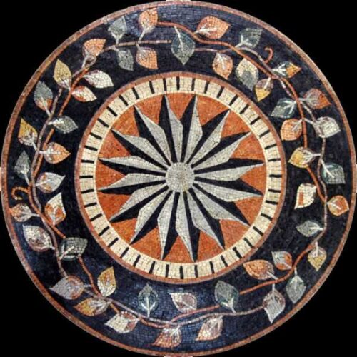 Marble Mosaic Medallion - Mosaic art medallion by marblepk.com mpk m 396 600x600