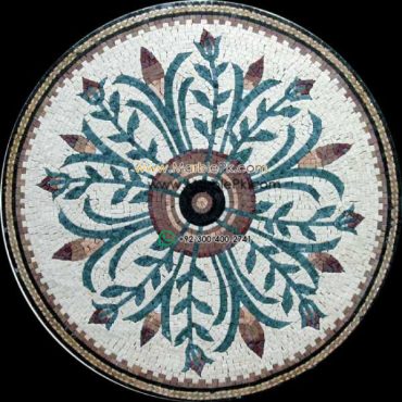 Marble Mosaic Medallion - Mosaic art medallion by marblepk.com mpk m 397 600x600