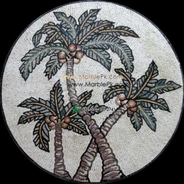 Marble Mosaic Medallion - Mosaic art medallion by marblepk.com mpk m 399 603x600