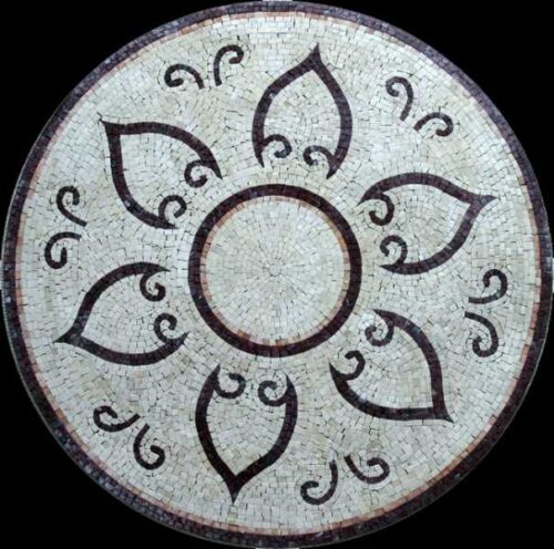 Marble Mosaic Medallion - Mosaic art medallion by marblepk.com mpk m 402 605x600