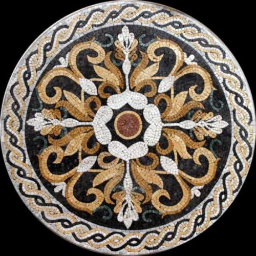 Marble Mosaic Medallion - Mosaic art medallion by marblepk.com mpk m 405 600x600