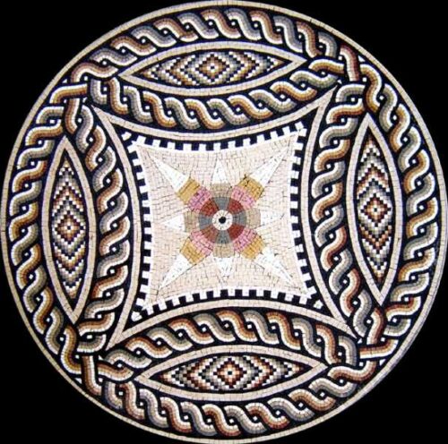 Marble Mosaic Medallion - Mosaic art medallion by marblepk.com mpk m 406 605x600