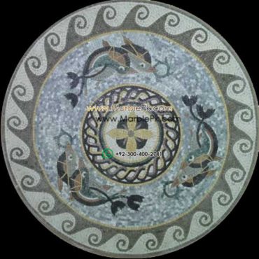 Marble Mosaic Medallion - Mosaic art medallion by marblepk.com mpk m 408 597x600