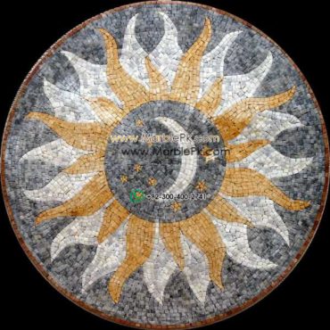 Marble Mosaic Medallion - Mosaic art medallion by marblepk.com mpk m 409 599x600