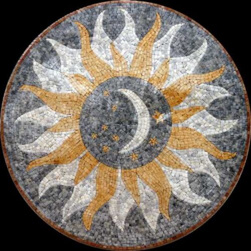 Marble Mosaic Medallion - Mosaic art medallion by marblepk.com mpk m 409 599x600