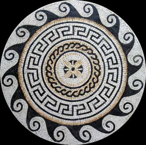 Marble Mosaic Medallion - Mosaic art medallion by marblepk.com mpk m 410 603x600