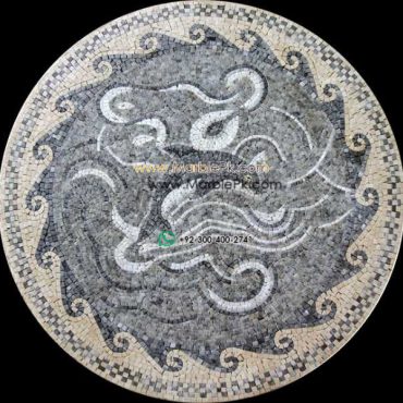 Marble Mosaic Medallion - Mosaic art medallion by marblepk.com mpk m 413 606x600