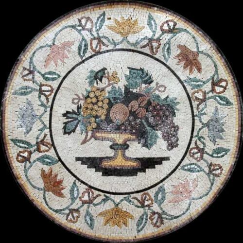 Marble Mosaic Medallion - Mosaic art medallion by marblepk.com mpk m 416 600x600