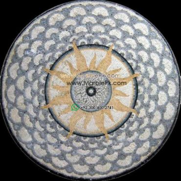 Marble Mosaic Medallion - Mosaic art medallion by marblepk.com mpk m 417 595x600