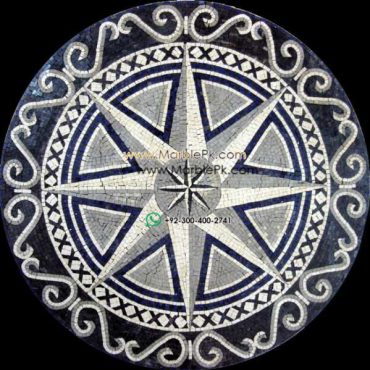 Marble Mosaic Medallion - Mosaic art medallion by marblepk.com mpk m 423 599x600